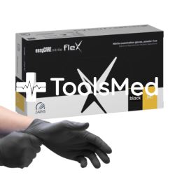 Rękawice easyCare nitryl. bezpudrowe M czarne FLEX